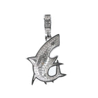 Iced Shark Design 925 Silver Moissanite 2ct Pendant (2)