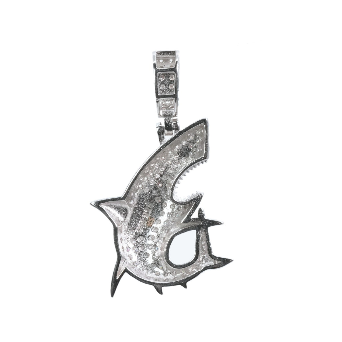 Iced Shark Design 925 Silver Moissanite 2ct Pendant (2)