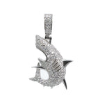 Iced Shark Design 925 Silver Moissanite 2ct Pendant