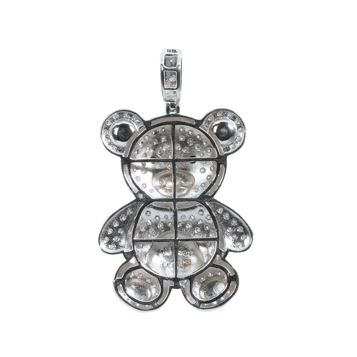 Pavé Moissanite Teddy Bear 925 Sterling Silver Pendant 3.0ct (2)
