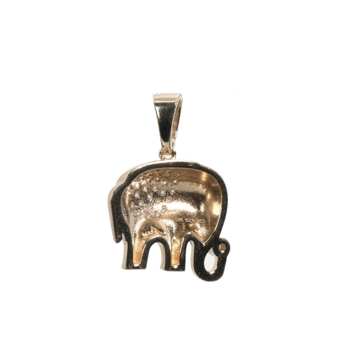 White Enamel Elephant Pendant in 925 Silver with Moissanite Accents, 1.0ct (2)