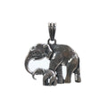 Sterling Silver 925 Elephant and Calf Cutout Pendant