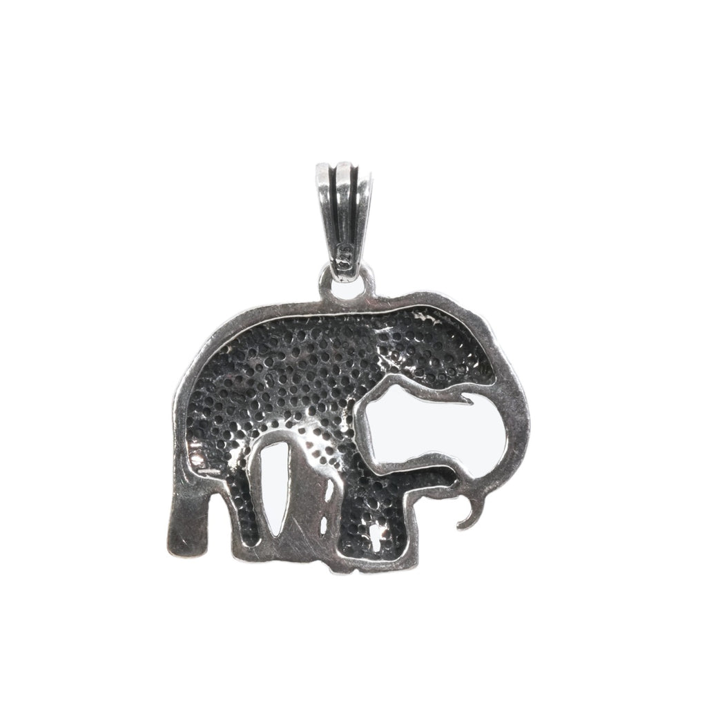 Sterling Silver 925 Elephant and Calf Cutout Pendant (2)