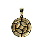Last Supper Round Medallion Pendant in Yellow Gold with Moissanite (2)