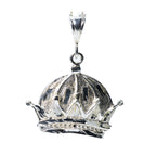 925 Sterling Silver Textured Crown Pendant
